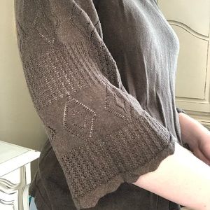 Wide Cut Out Scallop Sleeve Silk/Cashmere Sweater